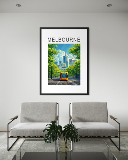 Melbourne Tram Travel Poster
