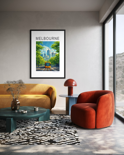 Melbourne Tram Travel Poster