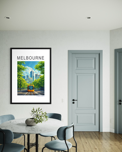 Melbourne Tram Travel Poster