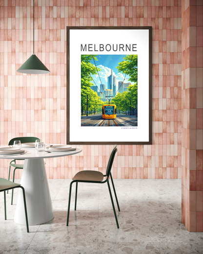 Melbourne Tram Travel Poster